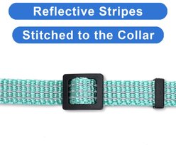 Pawtitas Nylon Reflective Breakaway Cat Collar with Bell, Teal, 7 to 11-in neck, 3/8-in wide slide 2 of 8