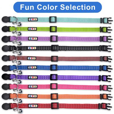 Show full view: Pawtitas Nylon Reflective Breakaway Cat Collar with Bell, Teal, 7 to 11-in neck, 3/8-in wide slide 7 of 10