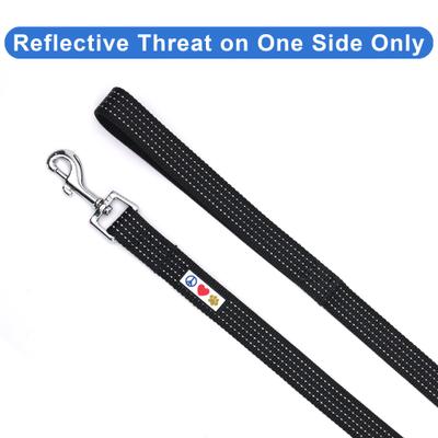 Show full view: Pawtitas Nylon Reflective Dog Leash, Black, X-Small/Small: 6-ft long, 5/8-in wide slide 3 of 9