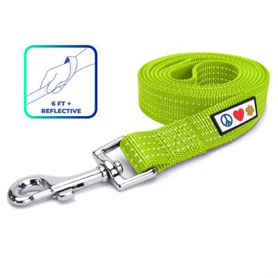 Show full view: Pawtitas Nylon Reflective Dog Leash, Green, X-Small/Small: 6-ft long, 5/8-in wide slide 1 of 9