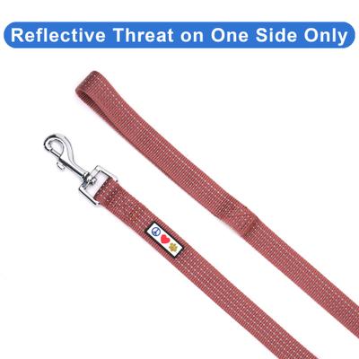 Show full view: Pawtitas Nylon Reflective Dog Leash, Marsala Brown, X-Small/Small: 6-ft long, 5/8-in wide slide 3 of 9