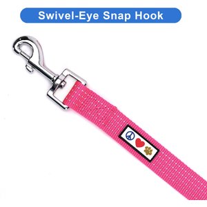 Pawtitas Nylon Reflective Dog Leash, Pink, X-Small/Small: 6-ft long, 5/8-in wide