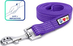 Pawtitas Nylon Reflective Dog Leash, Purple, X-Small/Small: 6-ft long, 5/8-in wide