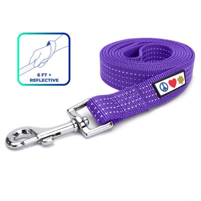 Show full view: Pawtitas Nylon Reflective Dog Leash, Purple, X-Small/Small: 6-ft long, 5/8-in wide slide 1 of 9