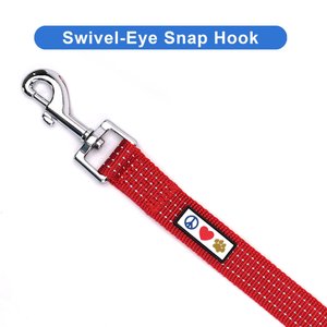Pawtitas Nylon Reflective Dog Leash, Red, Medium/Large: 6-ft long, 1-in wide