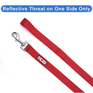 Pawtitas Nylon Reflective Dog Leash, Red, Medium/Large: 6-ft long, 1-in wide