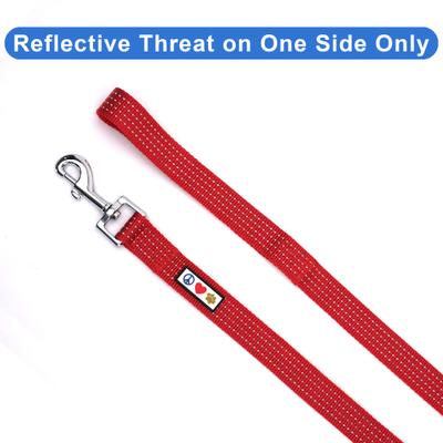 Show full view: Pawtitas Nylon Reflective Dog Leash, Red, X-Small/Small: 6-ft long, 5/8-in wide slide 4 of 10