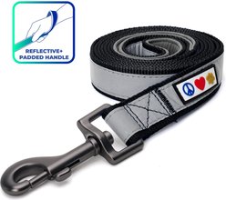 Pawtitas Nylon Reflective Padded Dog Leash, Black, Medium/Large: 6-ft long, 1-in wide