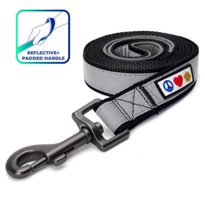 Show full view: Pawtitas Nylon Reflective Padded Dog Leash, Black, X-Small/Small: 6-ft long, 5/8-in wide slide 1 of 11