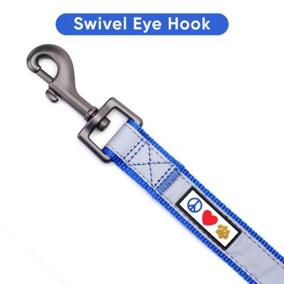 Show full view: Pawtitas Nylon Reflective Padded Dog Leash, Blue, Medium/Large: 6-ft long, 1-in wide slide 6 of 12