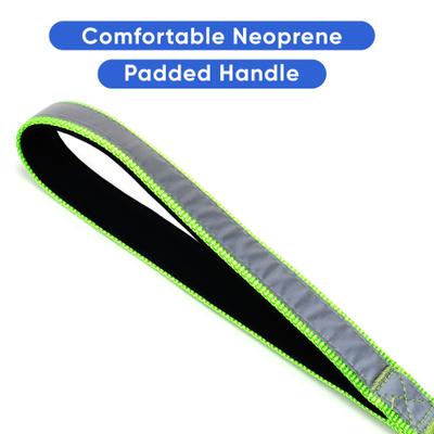 Show full view: Pawtitas Nylon Reflective Padded Dog Leash, Green, X-Small/Small: 6-ft long, 5/8-in wide slide 4 of 11