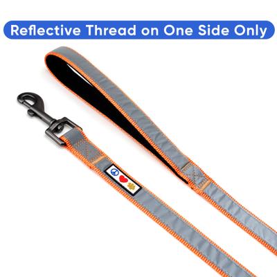 Show full view: Pawtitas Nylon Reflective Padded Dog Leash, Orange, Medium/Large: 6-ft long, 1-in wide slide 3 of 11