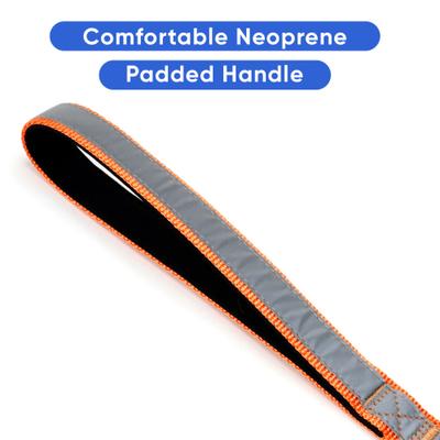 Show full view: Pawtitas Nylon Reflective Padded Dog Leash, Orange, Medium/Large: 6-ft long, 1-in wide slide 4 of 11