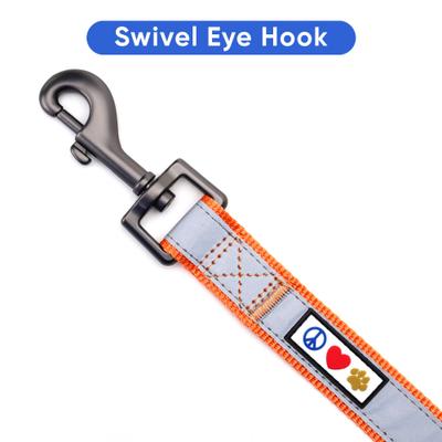 Show full view: Pawtitas Nylon Reflective Padded Dog Leash, Orange, Medium/Large: 6-ft long, 1-in wide slide 5 of 11