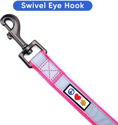 Pawtitas Nylon Reflective Padded Dog Leash, Pink, Medium/Large: 6-ft long, 1-in wide slide 2 of 8