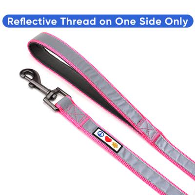 Show full view: Pawtitas Nylon Reflective Padded Dog Leash, Pink, Medium/Large: 6-ft long, 1-in wide slide 4 of 12