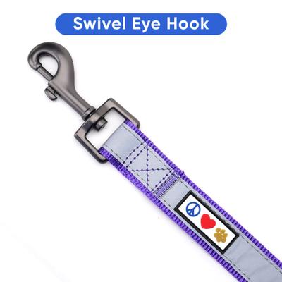 Show full view: Pawtitas Nylon Reflective Padded Dog Leash, Purple, X-Small/Small: 6-ft long, 5/8-in wide slide 5 of 11