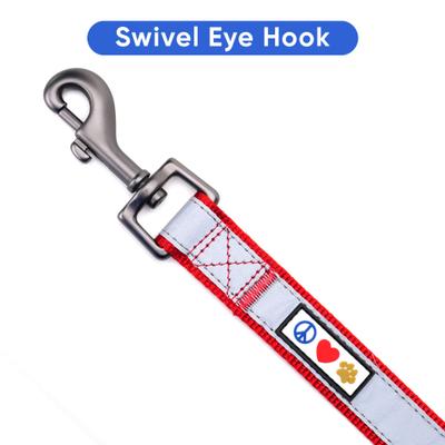 Show full view: Pawtitas Nylon Reflective Padded Dog Leash, Red, Medium/Large: 6-ft long, 1-in wide slide 5 of 11
