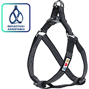 Pawtitas Nylon Reflective Step In Back Clip Dog Harness, Black, Large: 24 to 33-in chest