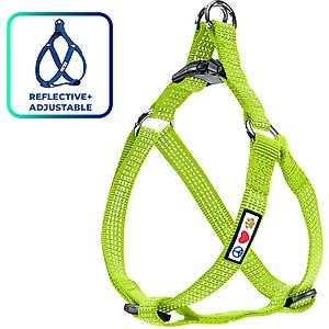Pawtitas Nylon Reflective Step In Back Clip Dog Harness, Green, X-Small: 11 to 15-in chest