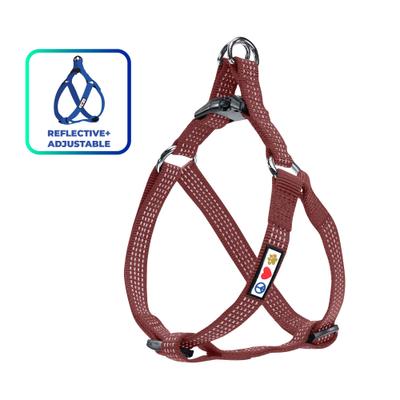 Show full view: Pawtitas Nylon Reflective Step In Back Clip Dog Harness, Marsala Brown, Small: 15 to 22-in chest slide 1 of 11