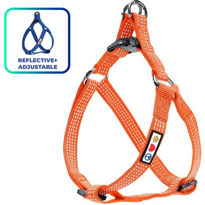 Pawtitas Pawtitas Nylon Reflective Step In Back Clip Dog Harness, Orange, Medium: 20 to 28-in chest