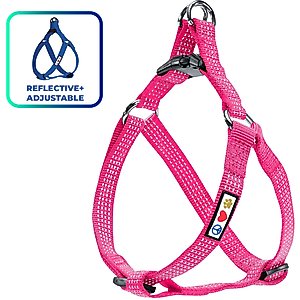 Pawtitas Nylon Reflective Step In Back Clip Dog Harness, Pink, Large: 24 to 33-in chest