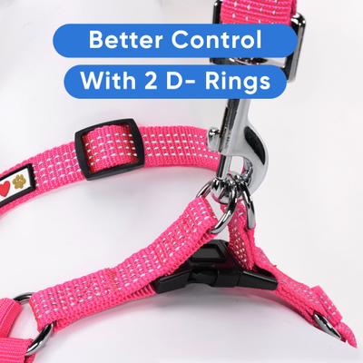 Show full view: Pawtitas Nylon Reflective Step In Back Clip Dog Harness, Pink, X-Small: 11 to 15-in chest slide 7 of 12