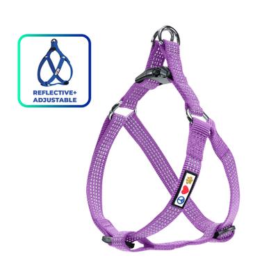 Show full view: Pawtitas Nylon Reflective Step In Back Clip Dog Harness, Purple Orchid, Medium: 20 to 28-in chest slide 1 of 11