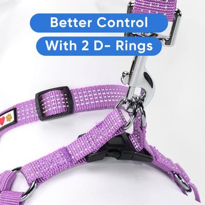 Show full view: Pawtitas Nylon Reflective Step In Back Clip Dog Harness, Purple Orchid, Small: 15 to 22-in chest slide 7 of 12