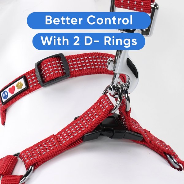 Show full view: Pawtitas Nylon Reflective Step In Back Clip Dog Harness, Red, Medium: 20 to 28-in chest slide 6 of 11