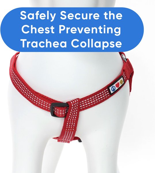Show full view: Pawtitas Nylon Reflective Step In Back Clip Dog Harness, Red, Medium: 20 to 28-in chest slide 5 of 11