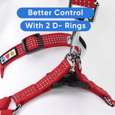 Show full view: Pawtitas Nylon Reflective Step In Back Clip Dog Harness, Red, X-Small: 11 to 15-in chest slide 7 of 12