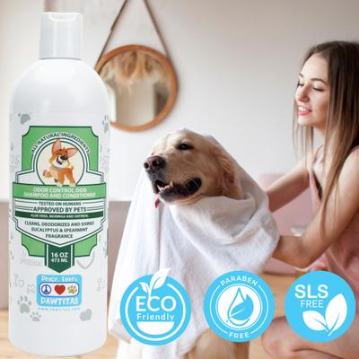 Show full view: Pawtitas Organic Eucalyptus & Spearmint Oatmeal Dog Shampoo & Conditioner, 16-fl oz bottle slide 8 of 10