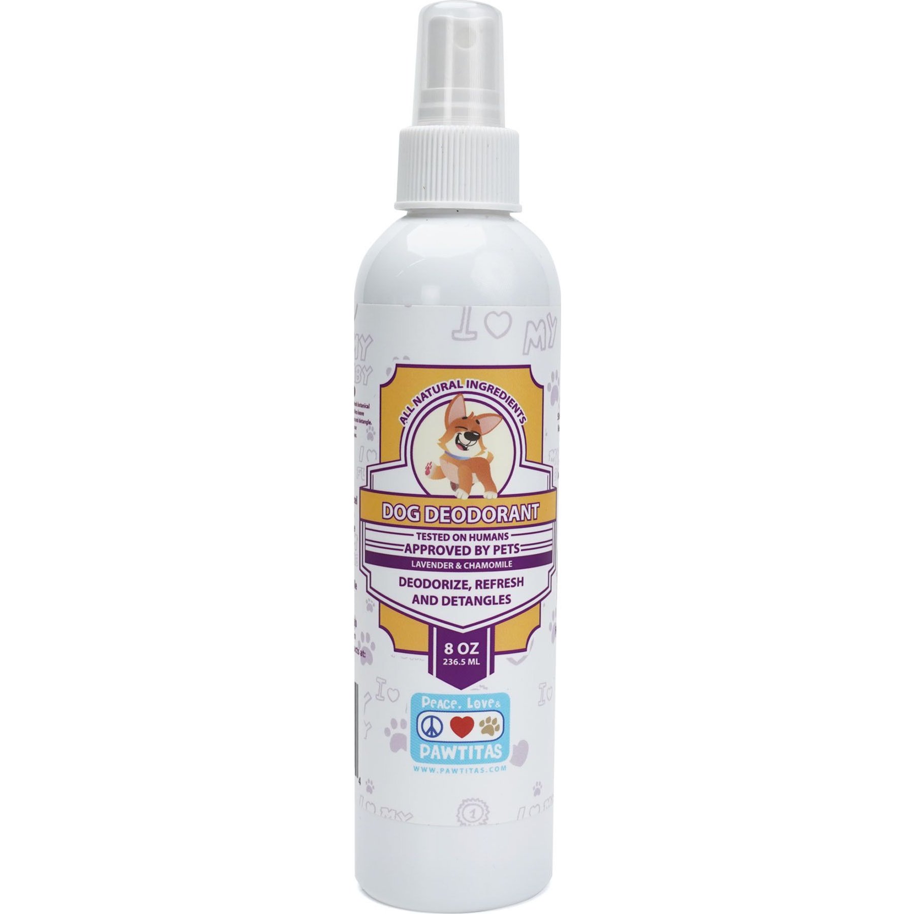 Pawtitas Organic Lavender & Chamomile Dog Deodorant, 8-fl oz bottle