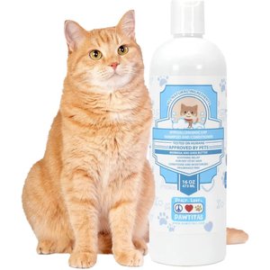 Pawtitas Organic Sheabutter & Oatmeal Cat Shampoo & Conditioner, 16-fl oz bottle