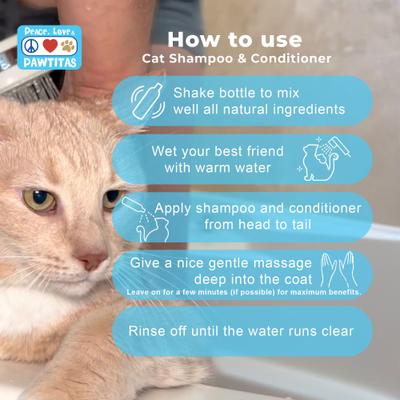 Show full view: Pawtitas Organic Sheabutter & Oatmeal Cat Shampoo & Conditioner, 16-fl oz bottle slide 10 of 12