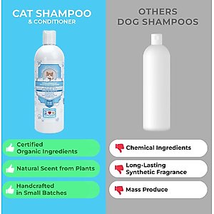 Pawtitas Organic Sheabutter & Oatmeal Cat Shampoo & Conditioner, 16-fl oz bottle