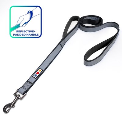 Pawtitas Pawtitas Reflective Dual Handle Dog Leash, Black