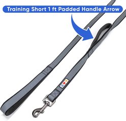 Pawtitas Reflective Dual Handle Dog Leash, Black slide 2 of 6