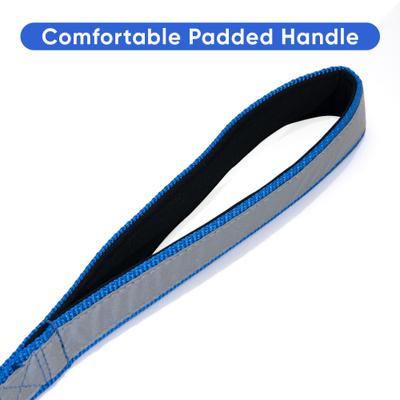 Show full view: Pawtitas Padded Reflective Dog Leash 2 Handles, Blue, Large slide 4 of 8