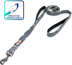 Pawtitas Padded Reflective Dog Leash 2 Handles, Camouflage Grey, Large