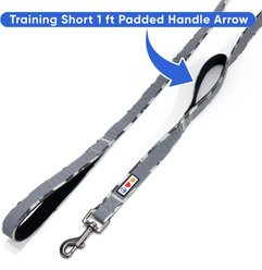 Pawtitas Reflective Dual Handle Dog Leash, Camouflage Grey slide 2 of 6