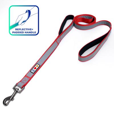Show full view: Pawtitas Padded Reflective Dog Leash 2 Handles, Red, Large slide 1 of 7