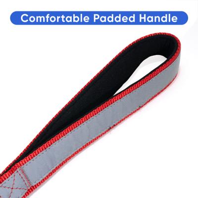 Show full view: Pawtitas Padded Reflective Dog Leash 2 Handles, Red, Large slide 3 of 7