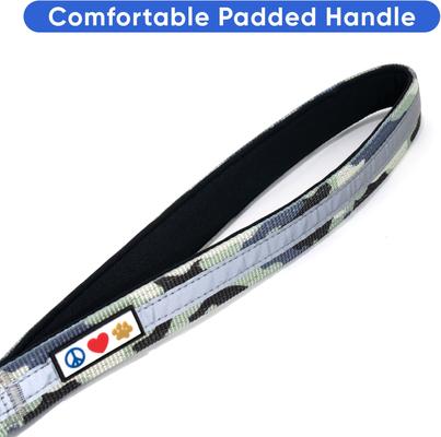 Show full view: Pawtitas Padded Reflective Short Dog Leash, Camouflage Grey, Large slide 3 of 8