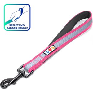 Pawtitas Padded Reflective Short Dog Leash, Pink