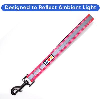 Show full view: Pawtitas Padded Reflective Short Dog Leash, Pink, Large slide 4 of 8