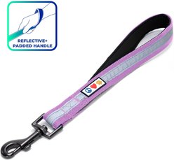 Pawtitas Padded Reflective Short Dog Leash, Purple, Large