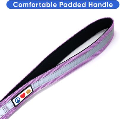 Show full view: Pawtitas Padded Reflective Short Dog Leash, Purple, Large slide 3 of 8
